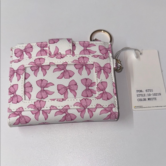 Pink bow Wallet with Keychain - Picture 2 of 6